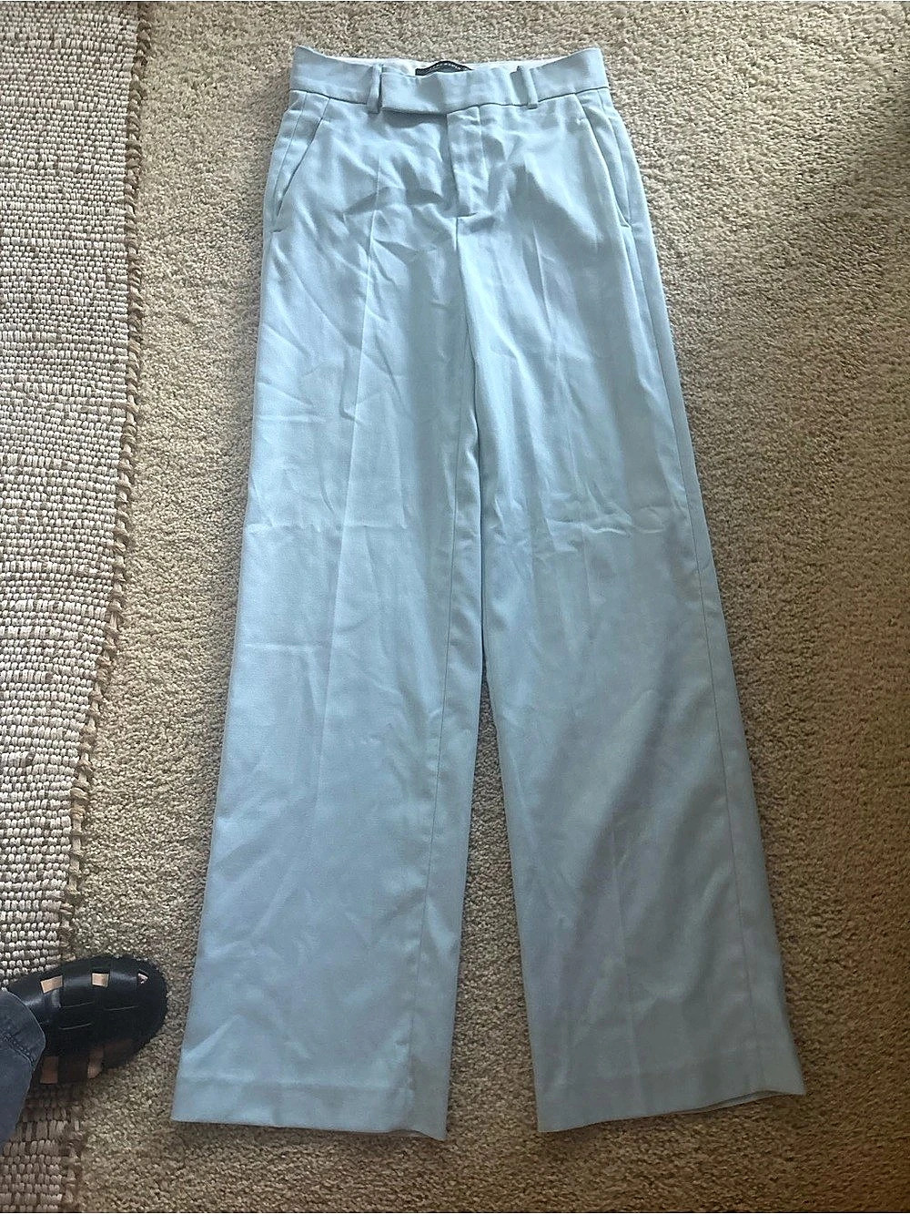 ZARA Wide Leg Pants in Blue Size Small Like New